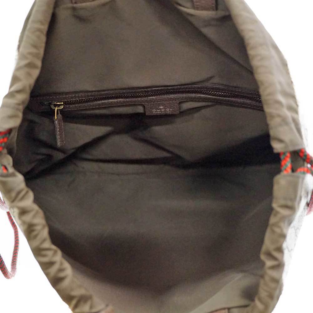 Gucci Drawstring Backpack Gg Pattern Canvas Leath… - image 8